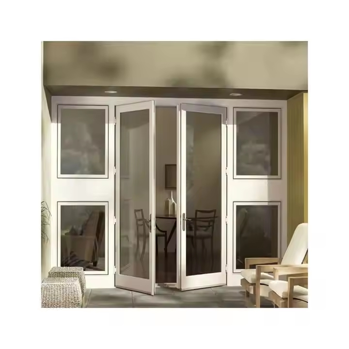 Double Sliding Patio Doors Aluminum Glass Soundproof Certified
