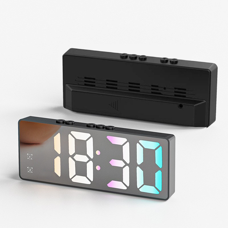 Simple LED Electronic Alarm Clock Plug-in Dual-Purpose Small Digital Clock Voice-Controlled Thermometer
