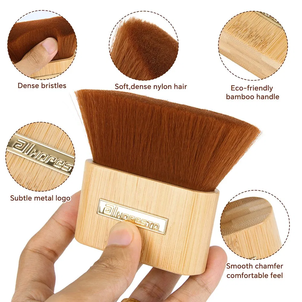 Bamboo Handle Barber Cleaner Sweep Hair Cutting Brush Shaving Beard Hairbrush