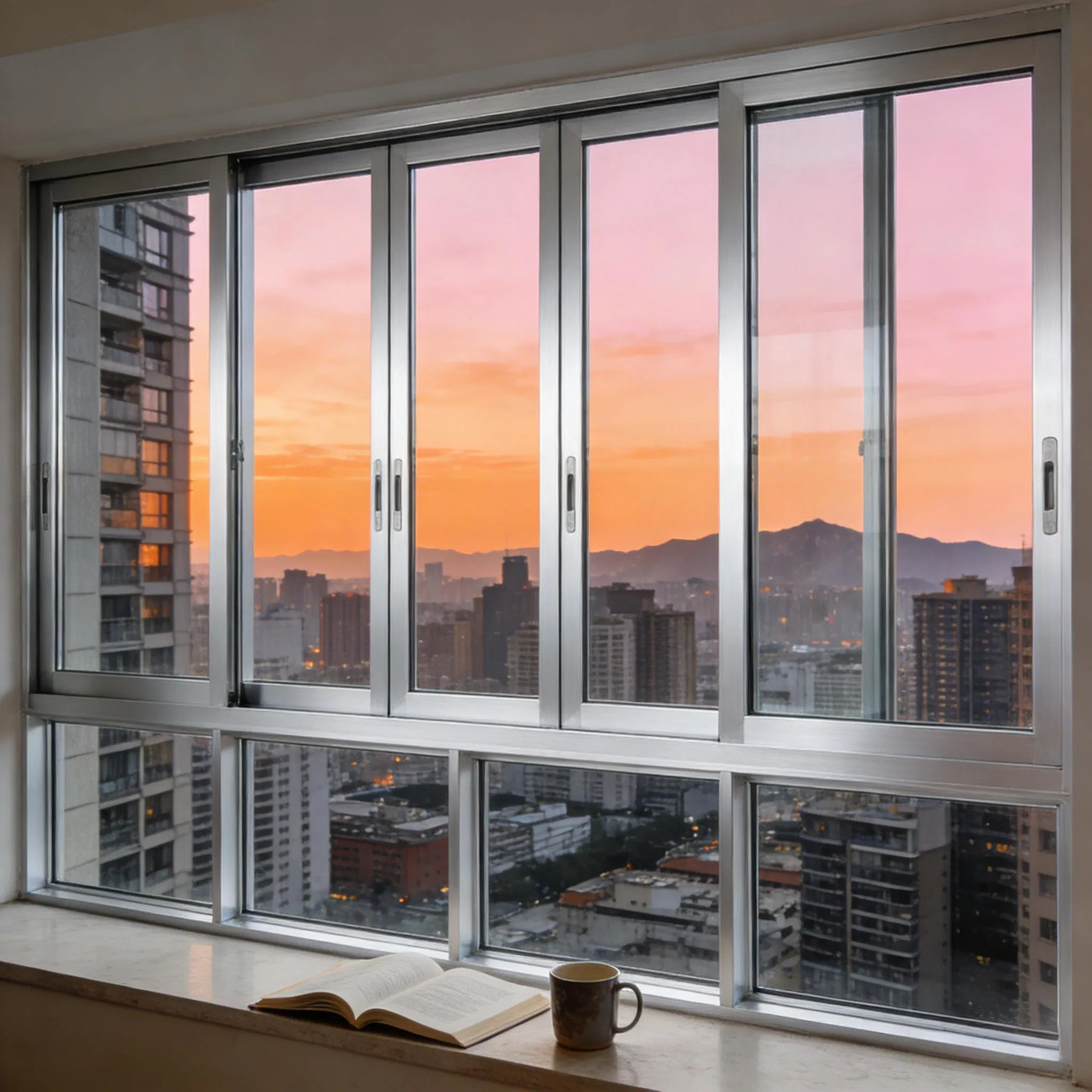 Elegant Aluminum Alloy Sliding Window with Wood Grain Transfer Design