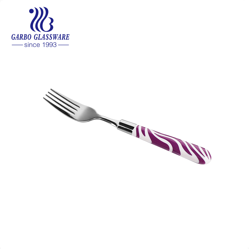 Stainless Steel Cutlery Silver Color Dinner Knife with Purple Plastic Handles Flatware