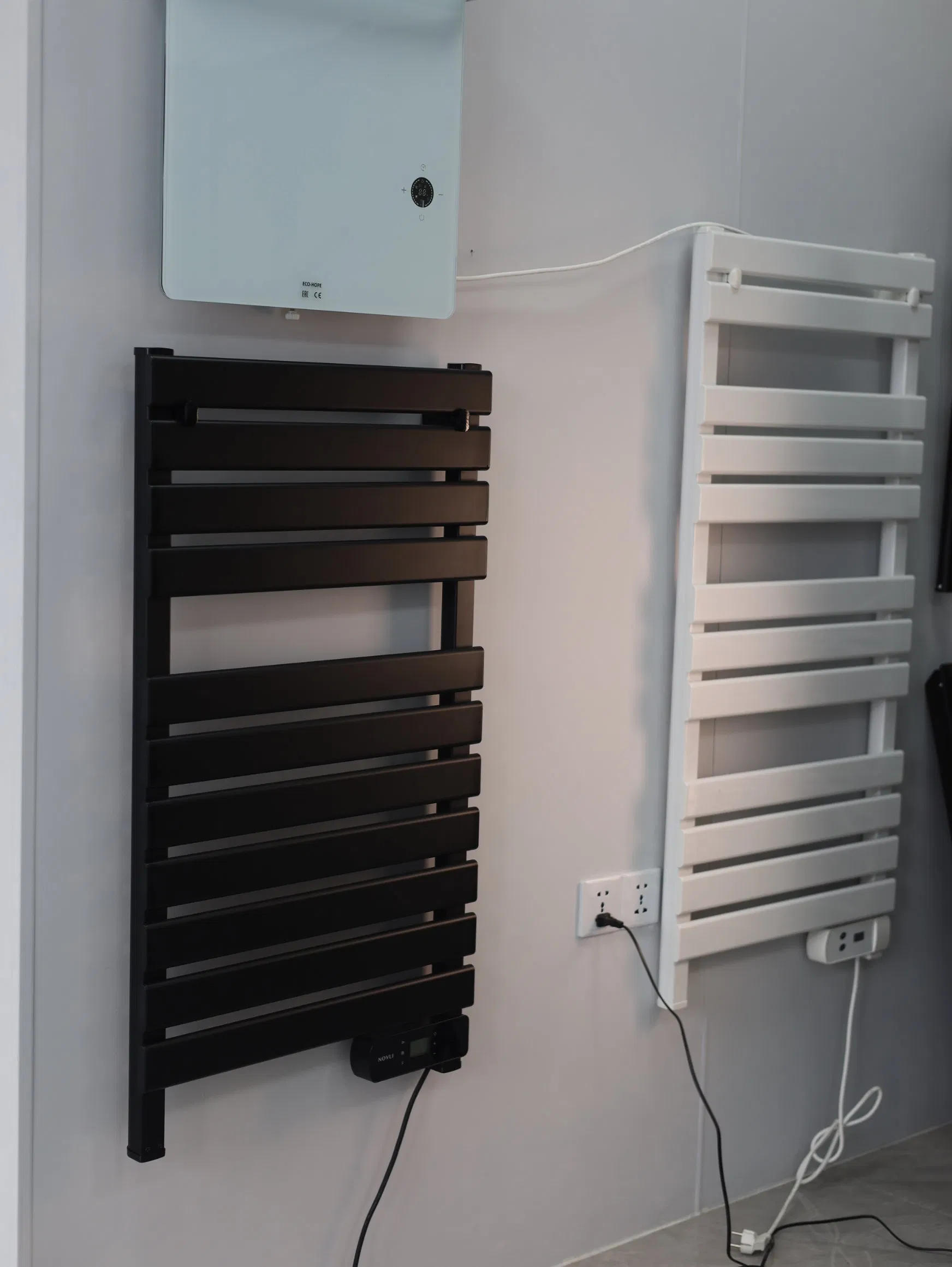 Electric White Bar on Bar Heated Towel Rail Choice of Size Towel Radiator