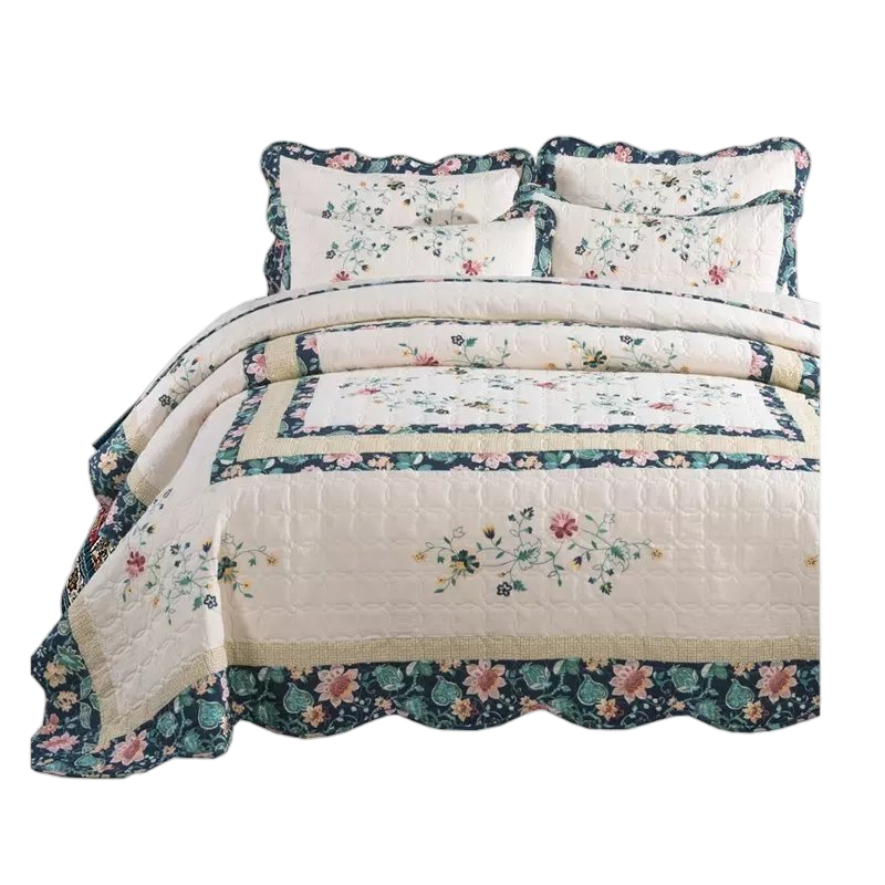 Russia Market Floral Printed 3PCS Bedspread
