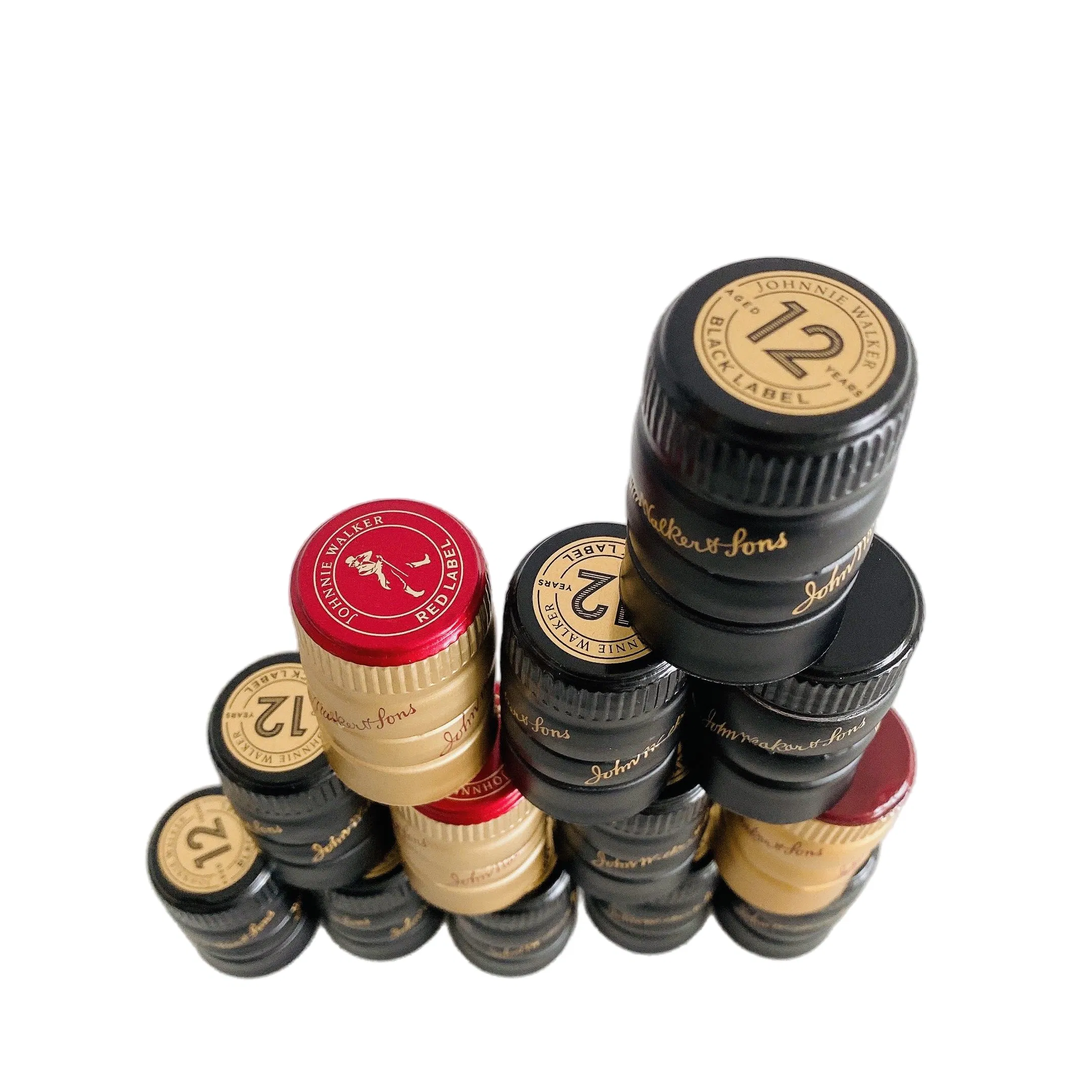 Aluminum Plastic Insert Cap Glass Ball Inside for Whisky Glass Bottles