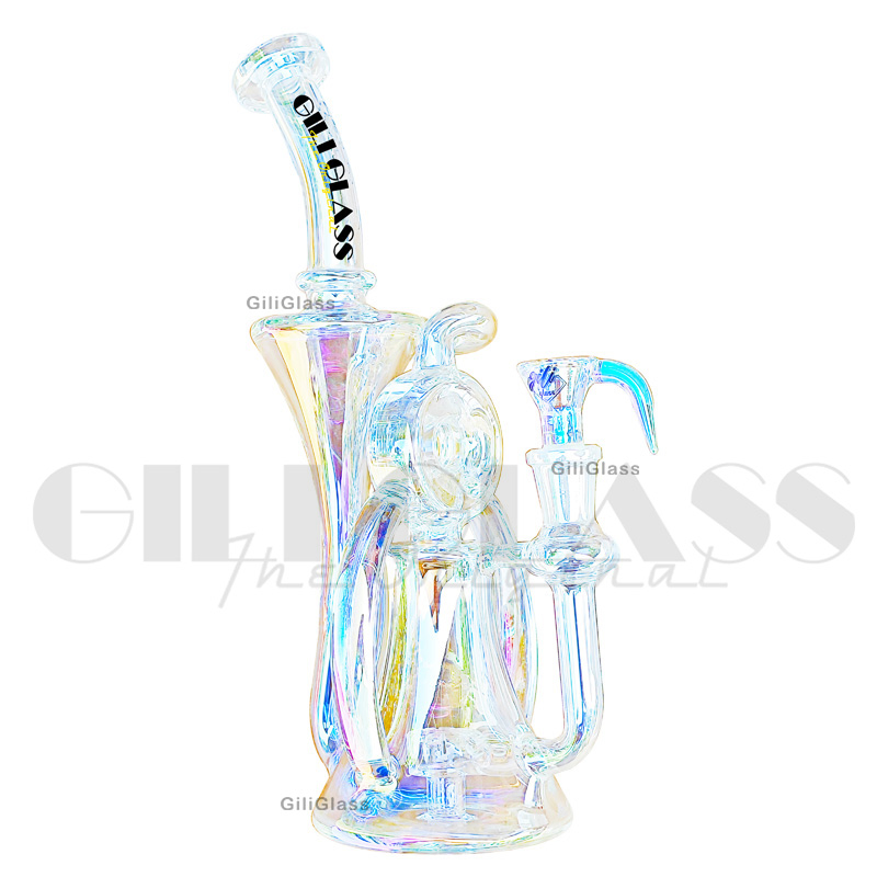 Gili-897 Glass Smoking Pipe DAB Rig Recycler with Quartz Banger Water Manufacturer Wholesale