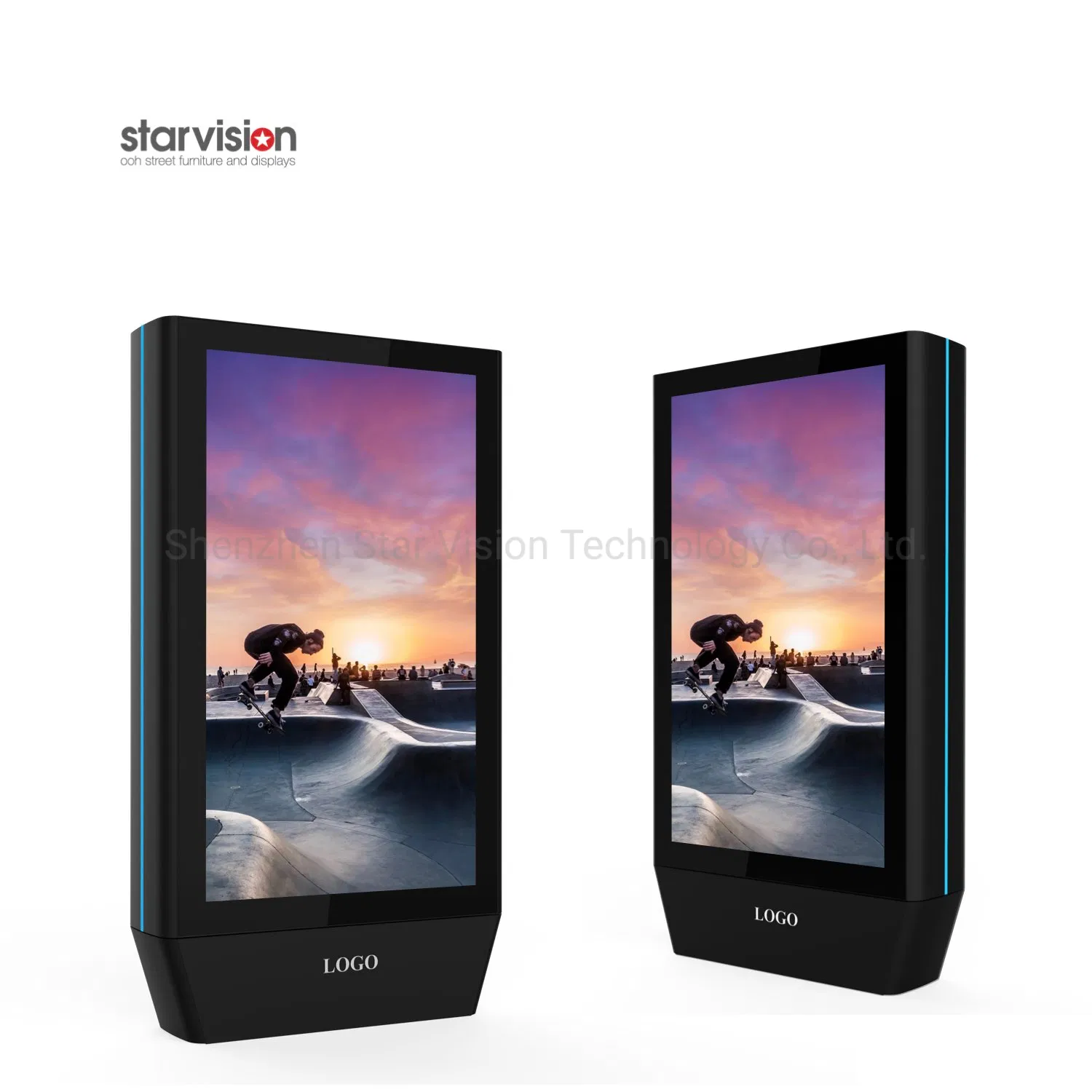 65 Inch Free Standing Sunlight Readable Outdoor Digital Kiosk Digital Display with Ik10 Glasses