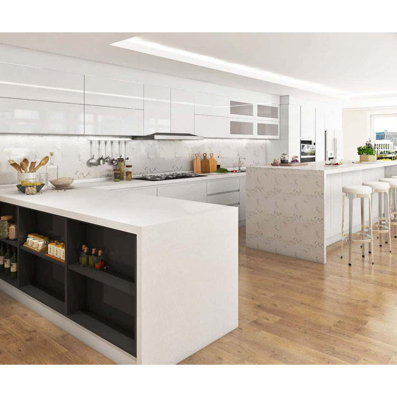 White Glossy Cabinets Modular Kitchen Cabinets with European Style Cupboard