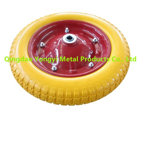 Solid Rubber Polyurethane Foaming Flat Free PU Foam Trolley Wheelbarrow Wheels