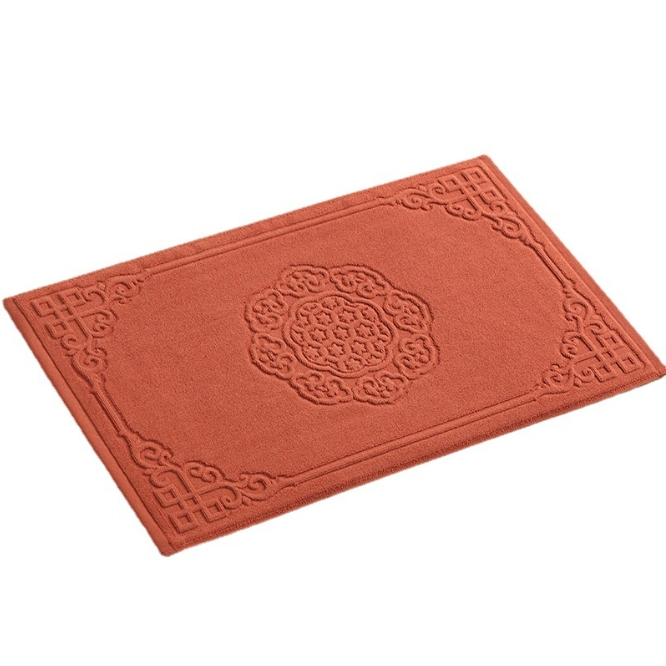 Custom Logo Luxury Non Slip Fast Drying Terry Cotton Jacquard Bath Mats