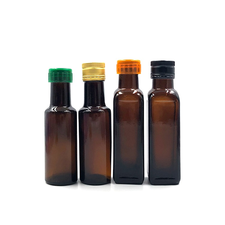 Sale Marasca Green Square Cooking Edible Glass Olive Oil Bottle 100ml 250ml 500ml 750ml 1L
