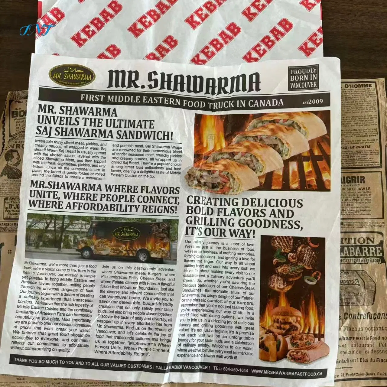 Custom Printed Placemats Paper for Dining Events