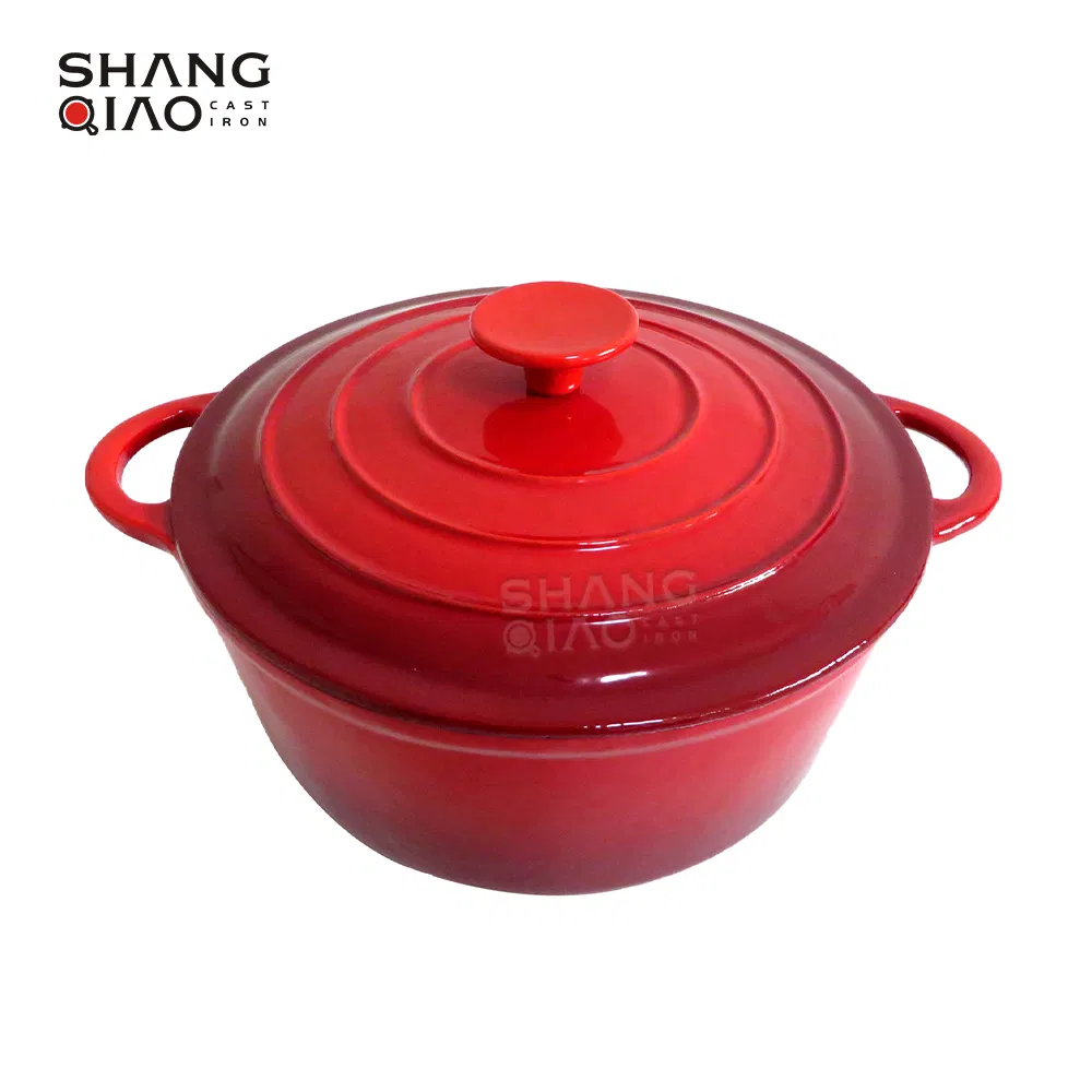 Чугунная эмалированная кастрюля-духовка, 20-26 см