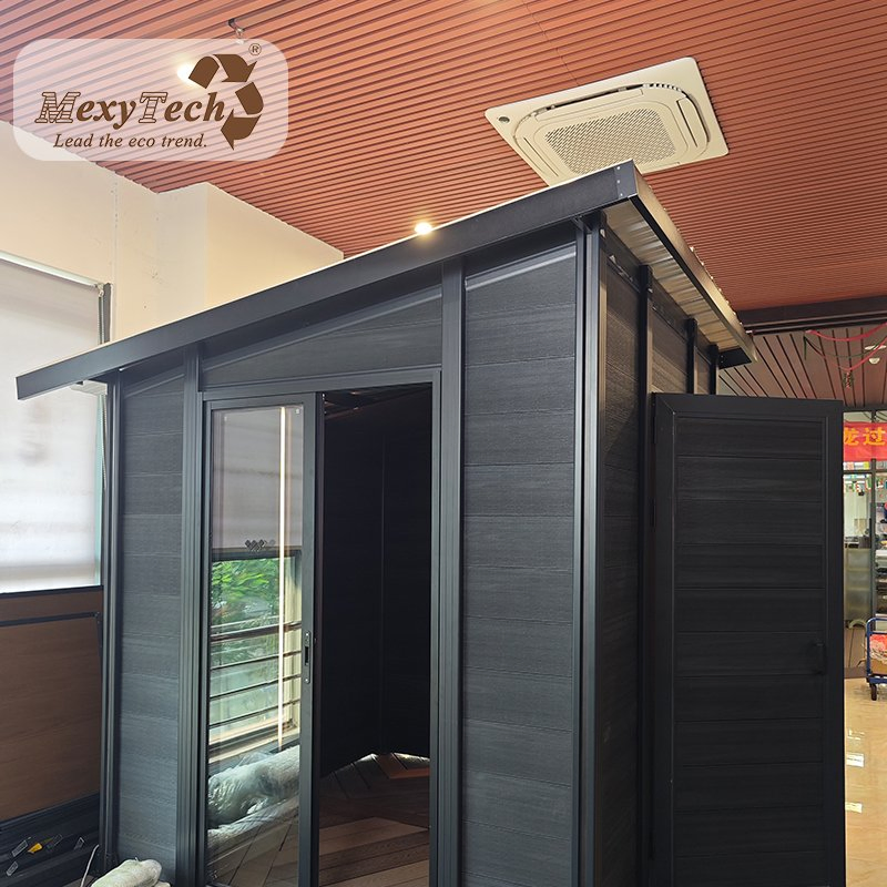 UV Resistance Living Shed Prefabricated House Easy Install Outdoor Wood Plastic Composite WPC Garden Storage
