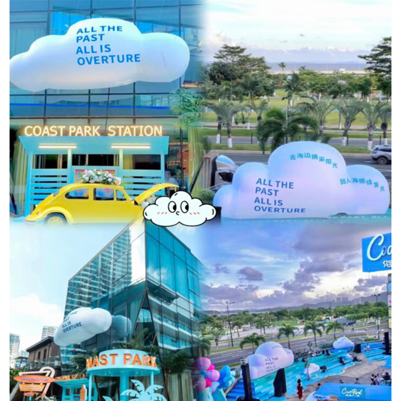 Custom Inflatable Clouds Cartoon Floating Hot Air Balloons Inflatable Doorways