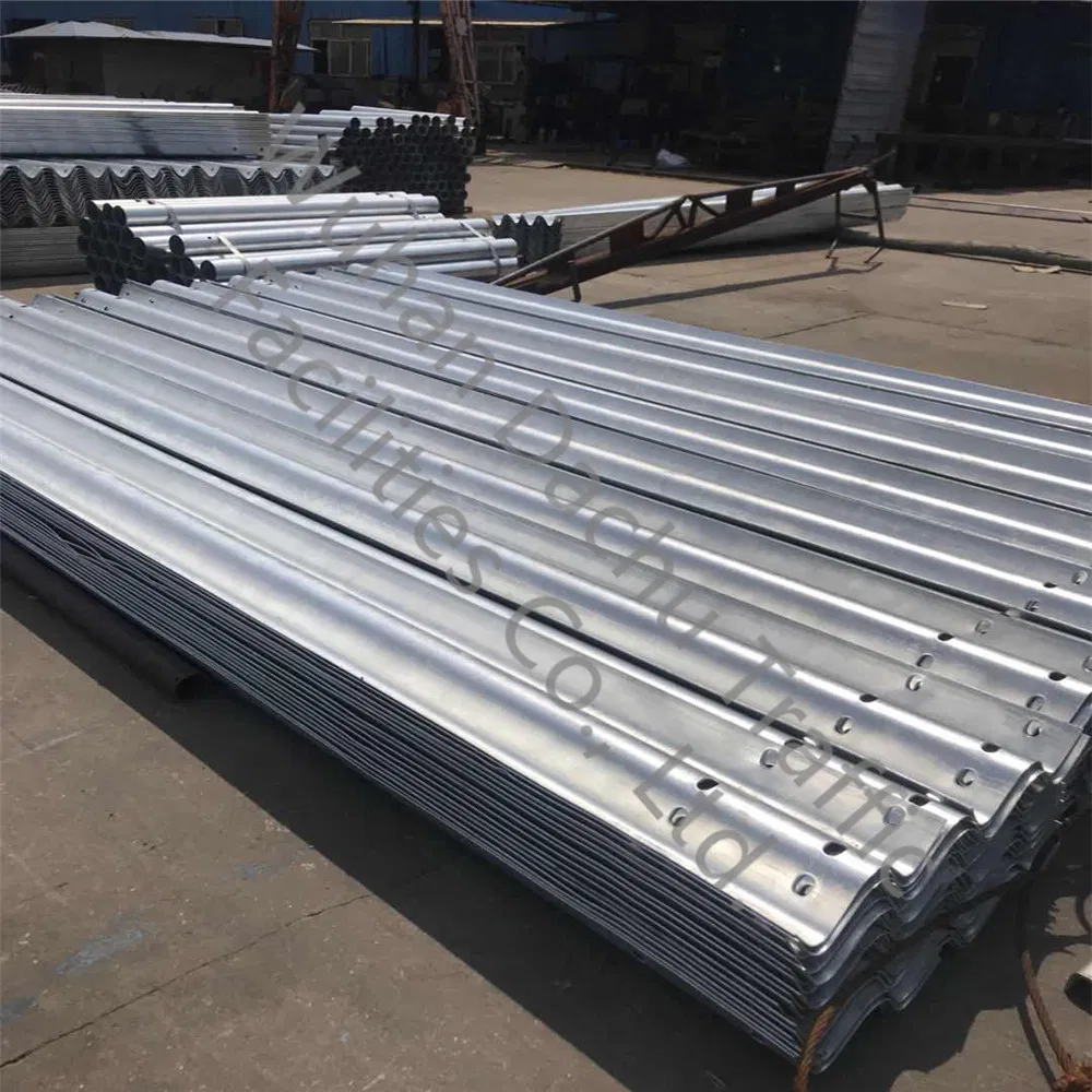 Galvanized Metal Thrie Beam Freeway Crash Barrier