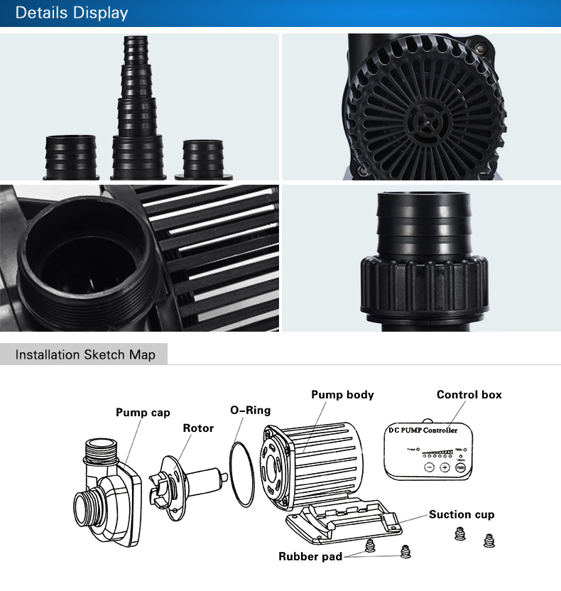 Gardening Water Pump with Flow Adjustable DC 24V 12000lph