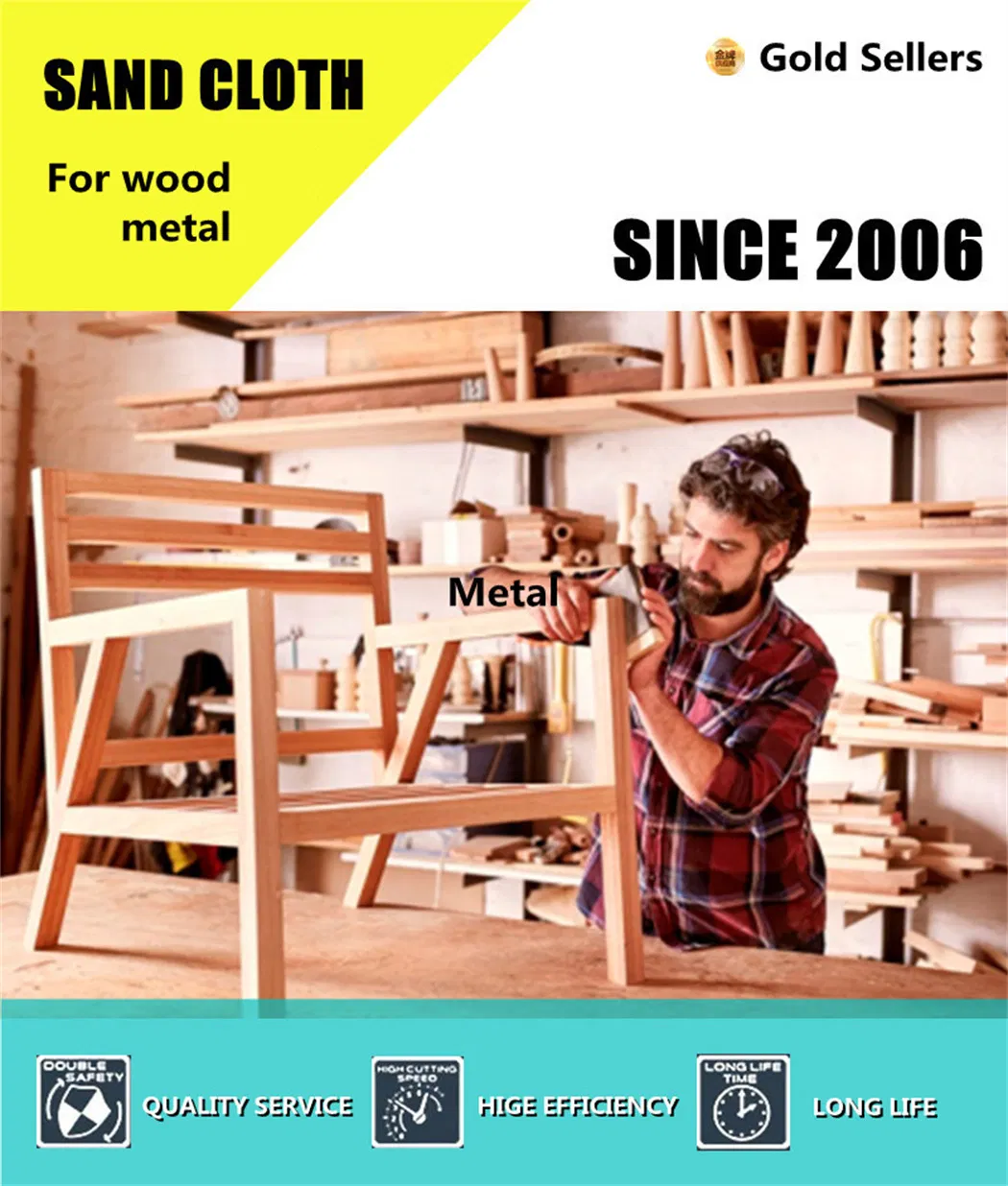 Черная шлифовальная ткань для дерева и металла