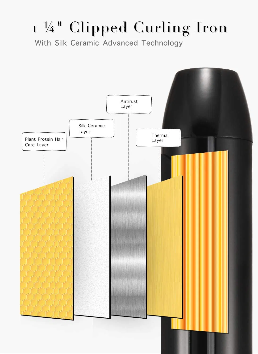 Factory Outlet Extra Long Clipped Professional Ceramic Barrel Electric Hair Curler