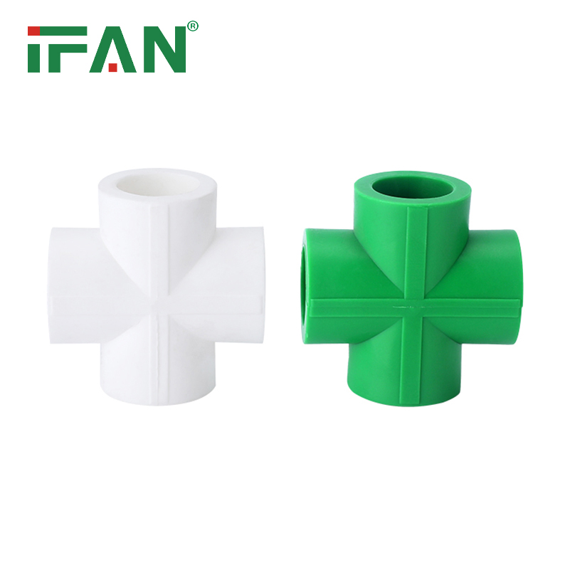 Ifan Hot Sale Equal PPR Tube Green Plastic Cross PPR Fitting