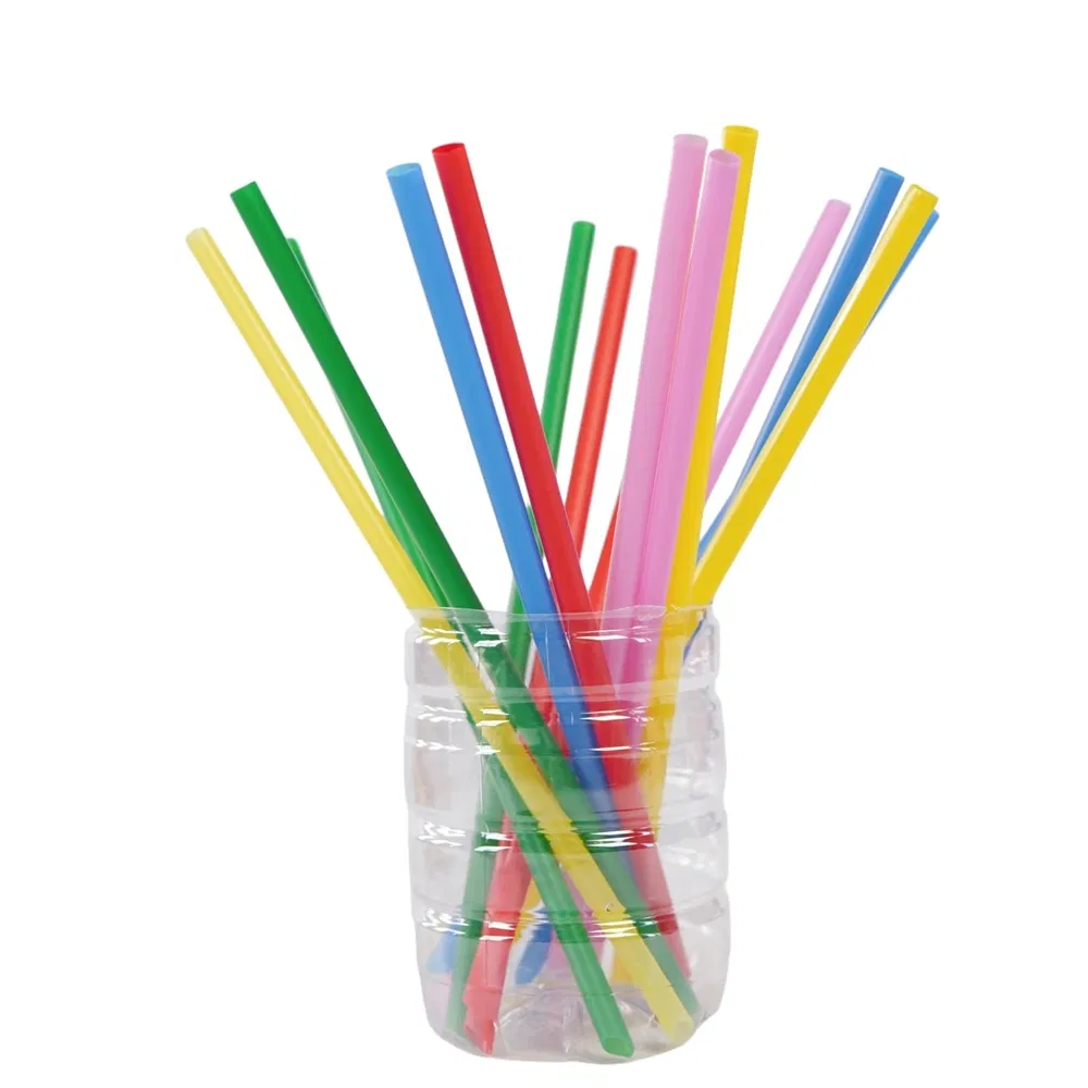 High Temperature Resistance OEM Custom Colored Clear Plastic Straight Drinking Straw