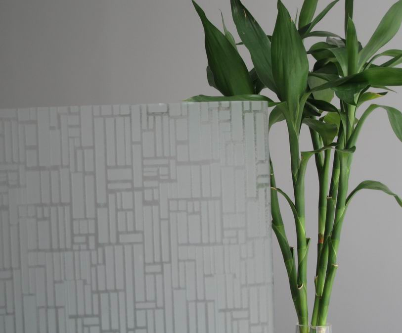 12mm Acid Etched Glass for Decoration/Construction/Bathroom/Commercial Building