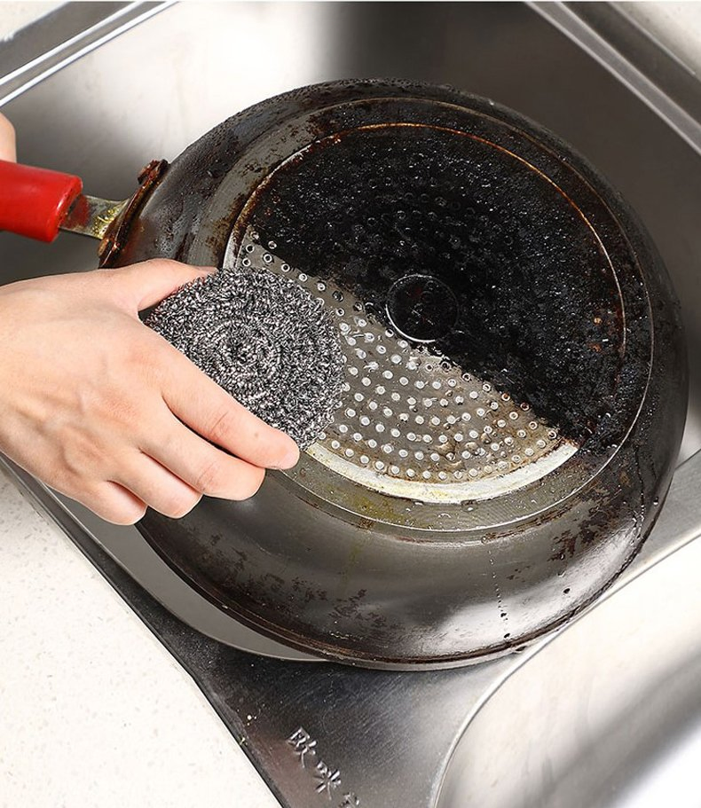 Stainless Steel 410 Scrubber Kitchen Scourer Dish Wash Ball Pot Cleaning Ball 15g