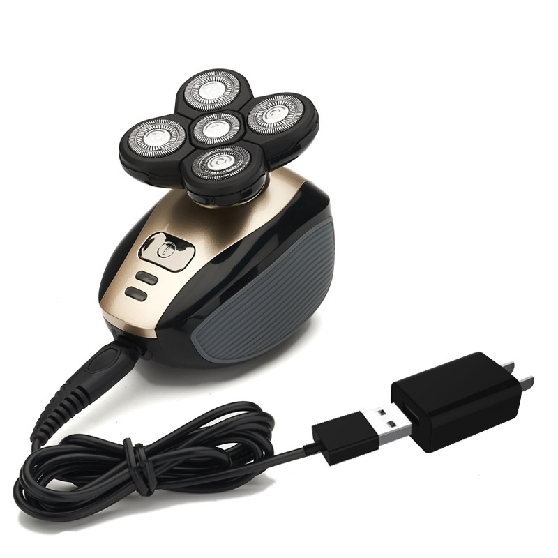 5 in 1 Multi-Functional Floating Rotary Electric Shaver Hotel Home Waterproof USB Charging Bald Facial Hair Clipper