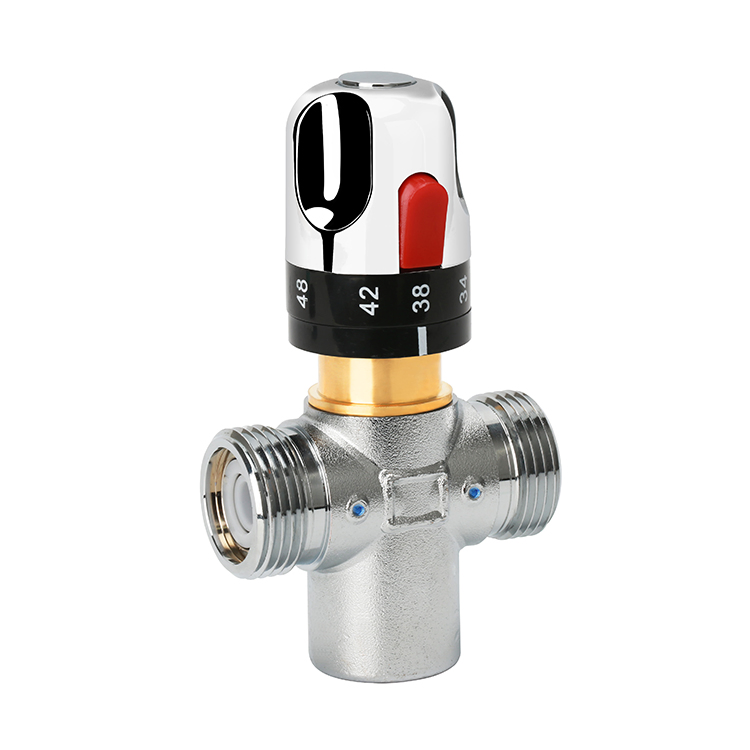Sanipro G1 Thermostatic Valves Electroplated Copper Mixing Control Valve for Solar Heating System Water Pipe Bathroom Kitchen