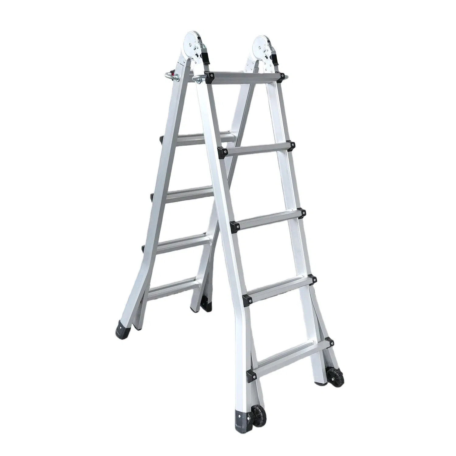 En 131 Certified Multipurpose Telescopic Ladder Aluminum Alloy Multi Functional Small Giant Ladder with 150kg Capacity for Warehouse Use