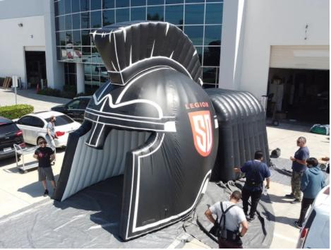 2023 New Custom Inflatable Mascot Tiger Head Run Through Tunnel