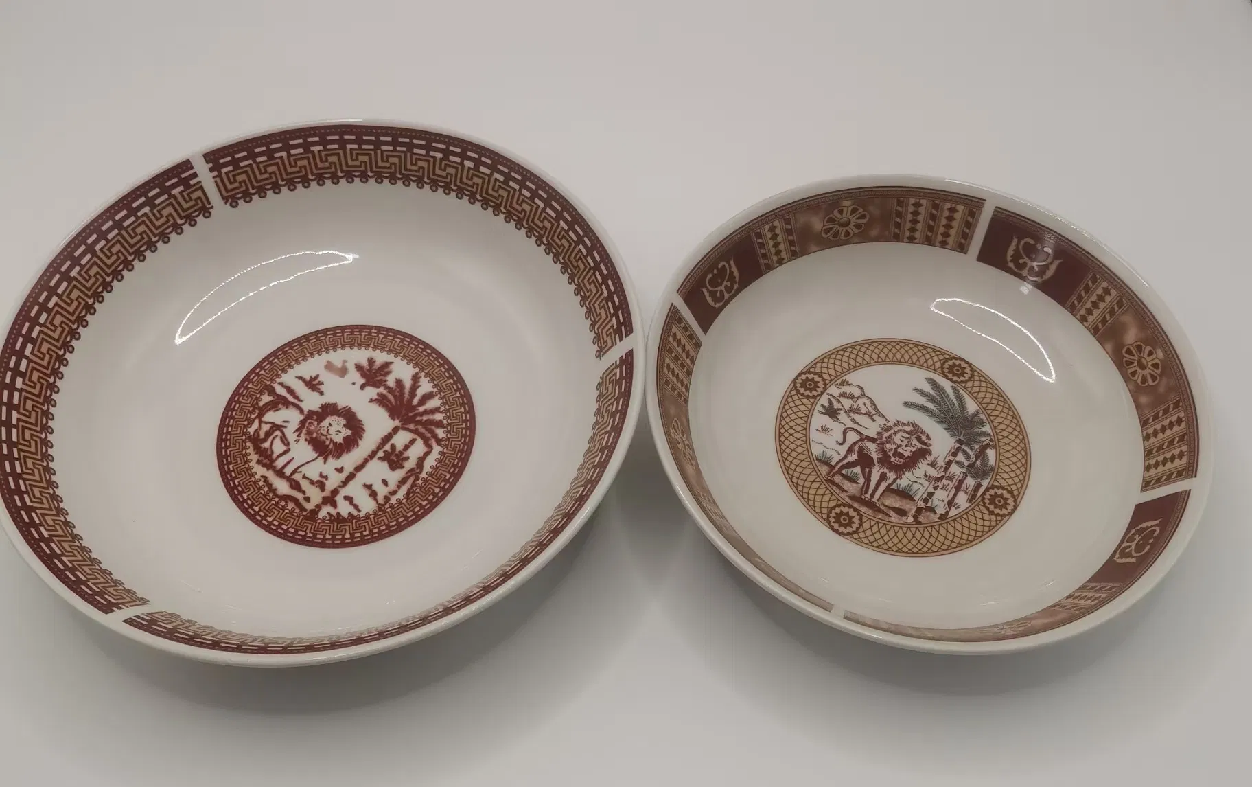 7"8" Rice Plate Lion Decals Porcelainware Ceramics Tableware