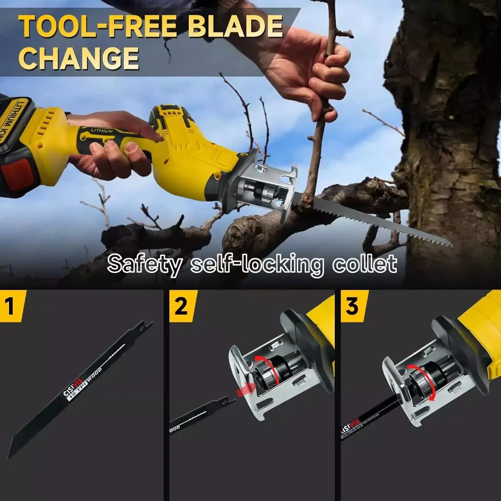 "Lightweight Cordless Electric Trimmer - Durable Brushless Garden Hedge Cutter"