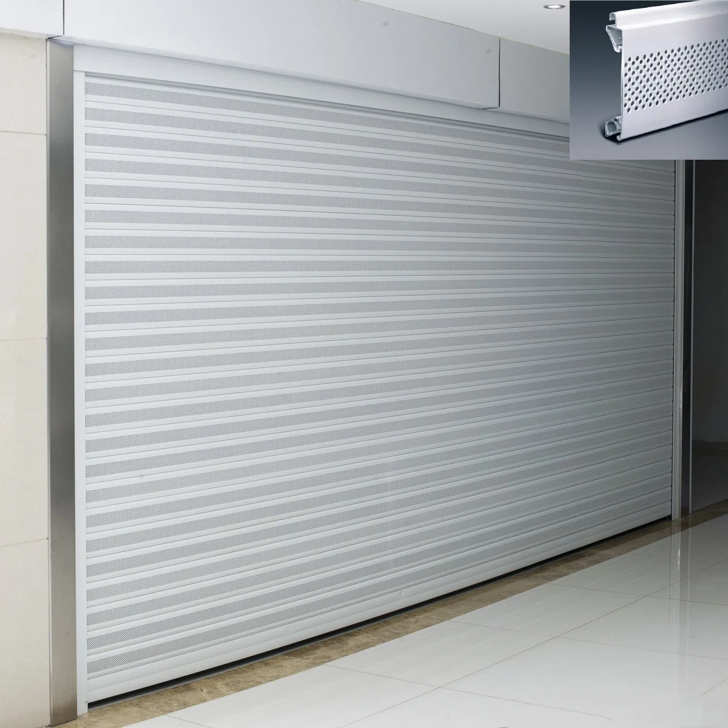 77 Single Layer Slats Automatic Roller Shutter Door Aluminum Rolling Door for Garage