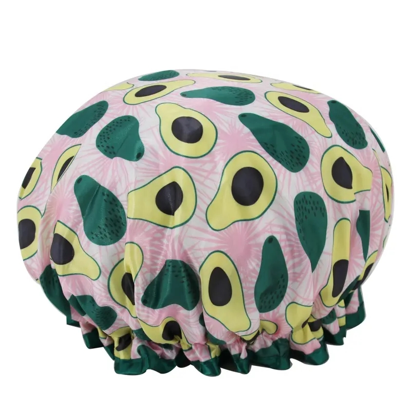 Quiet Girl High Quantity Avocado Shower Caps Satin Waterproof Shower Cap