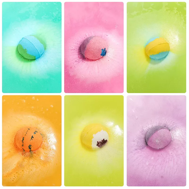 Bathroom Sea Salt 100% Natural Bath Bomb Tangerine Fizz Dessert Relaxing Home Organic Bath Bombs