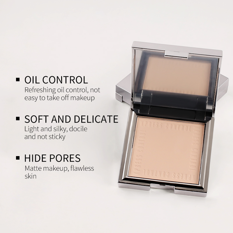 Facial Makeup Waterproof Concealer Oil-Control Fog Matte Setting Pressed Powder with Mirror