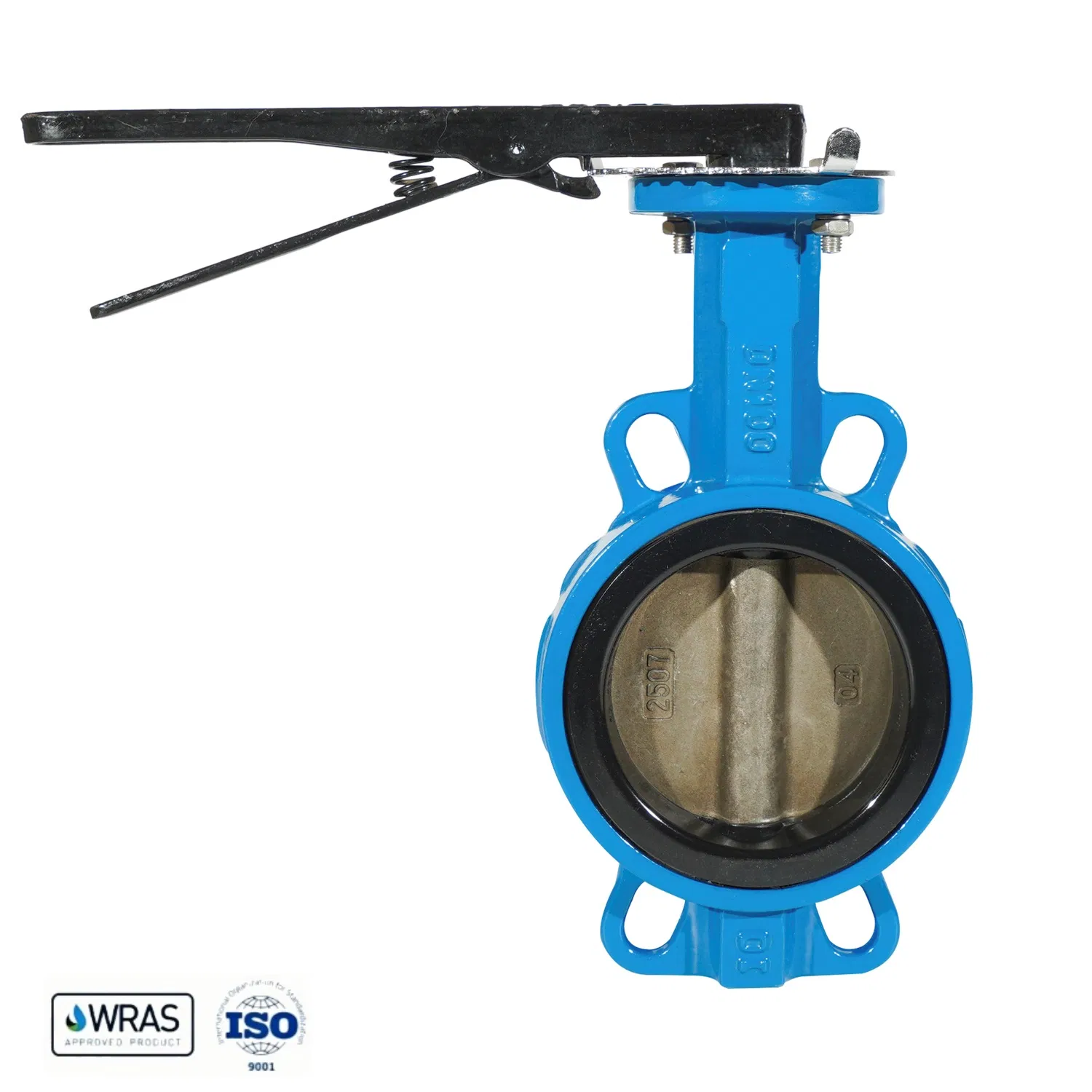 Pn16 Ductile Iron Water Control Valve Rubber Seat Wafer Butterfly Valve