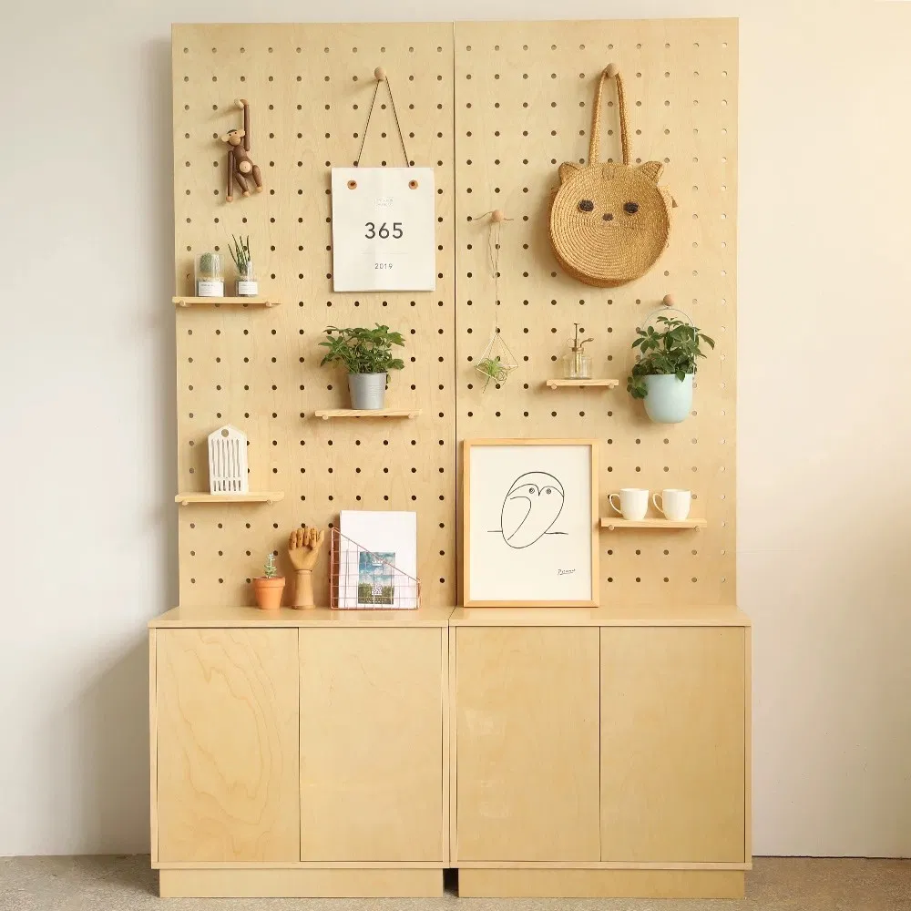 Marine Plywood Pegboard Display Racks – Popstore Wooden Stand for Merchandise