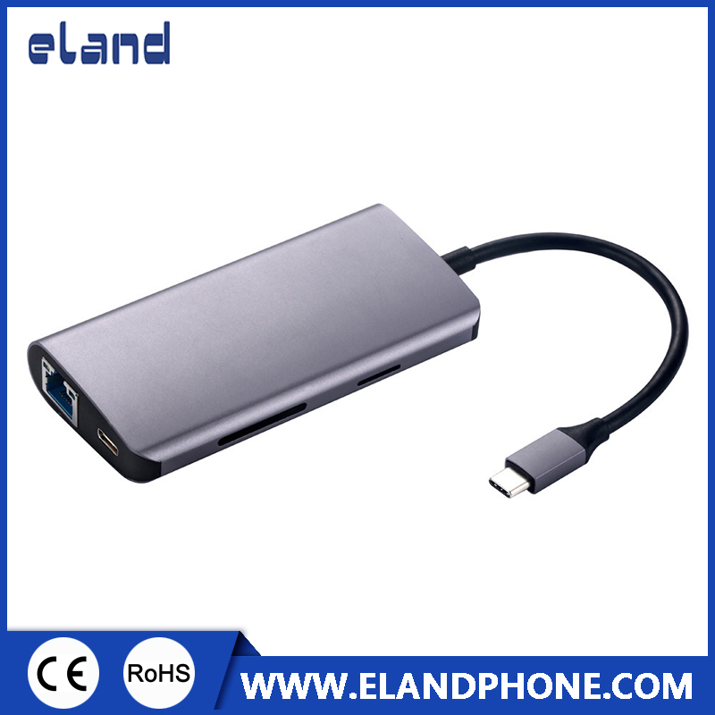 8 in 1 Type to 3u3/HDMI/Pd/SD/TF/RJ45