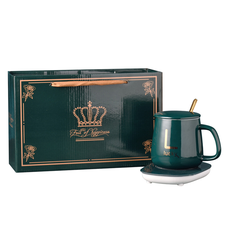 55 Degrees Constant Temperature Cup Ceramic Cup Gift Cup Water Cup Coffee Cup Gift Box with Spoon Can Be Heated
