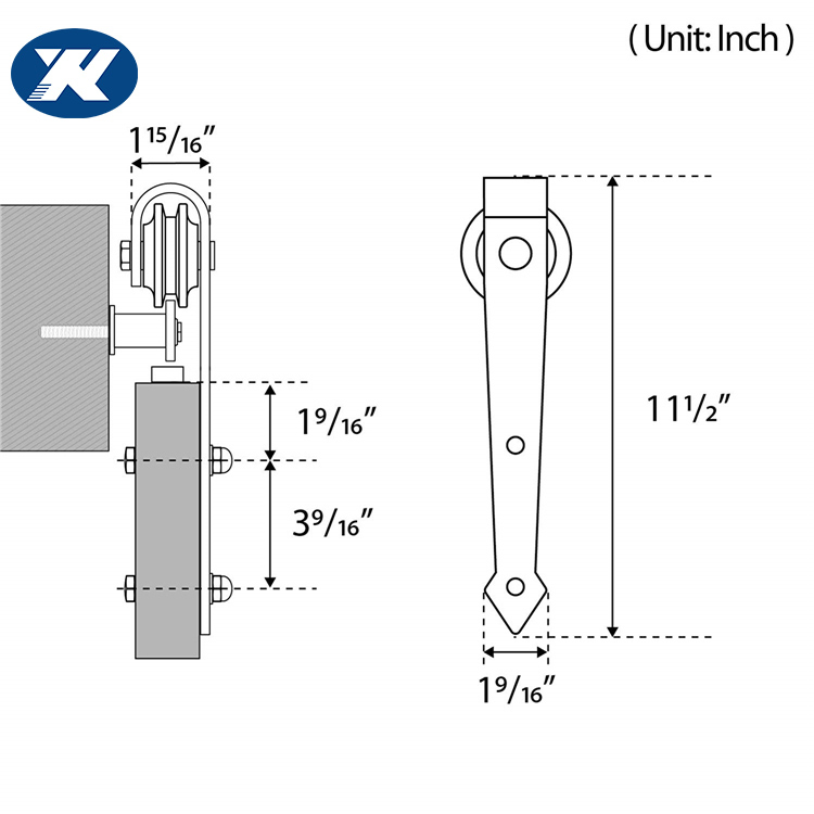 6.6 Feet Rail Hanging Sliding Single Barn Door Hardware Kits