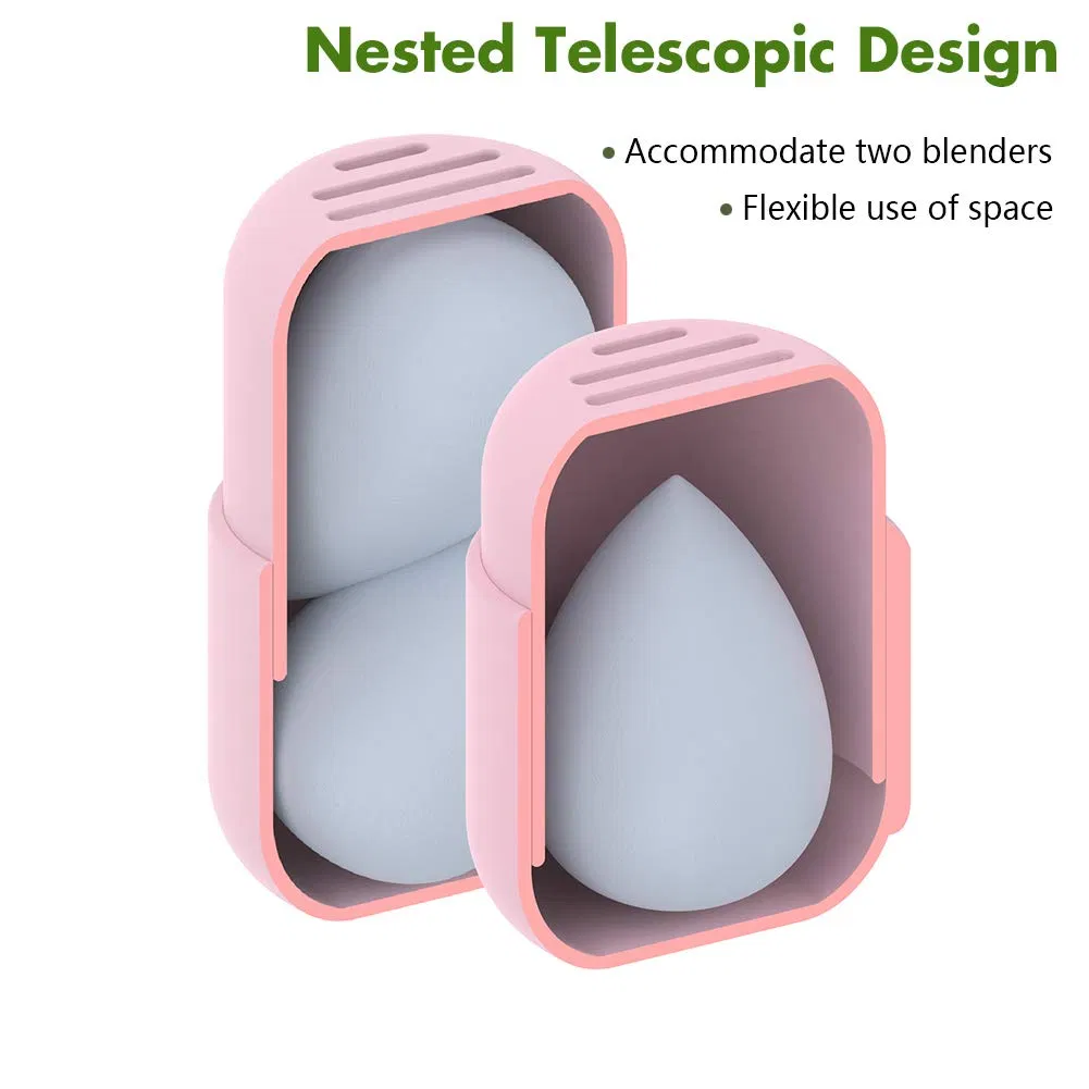 Silicone Travel Case Makeup Puff Ball Protective Carrying Container