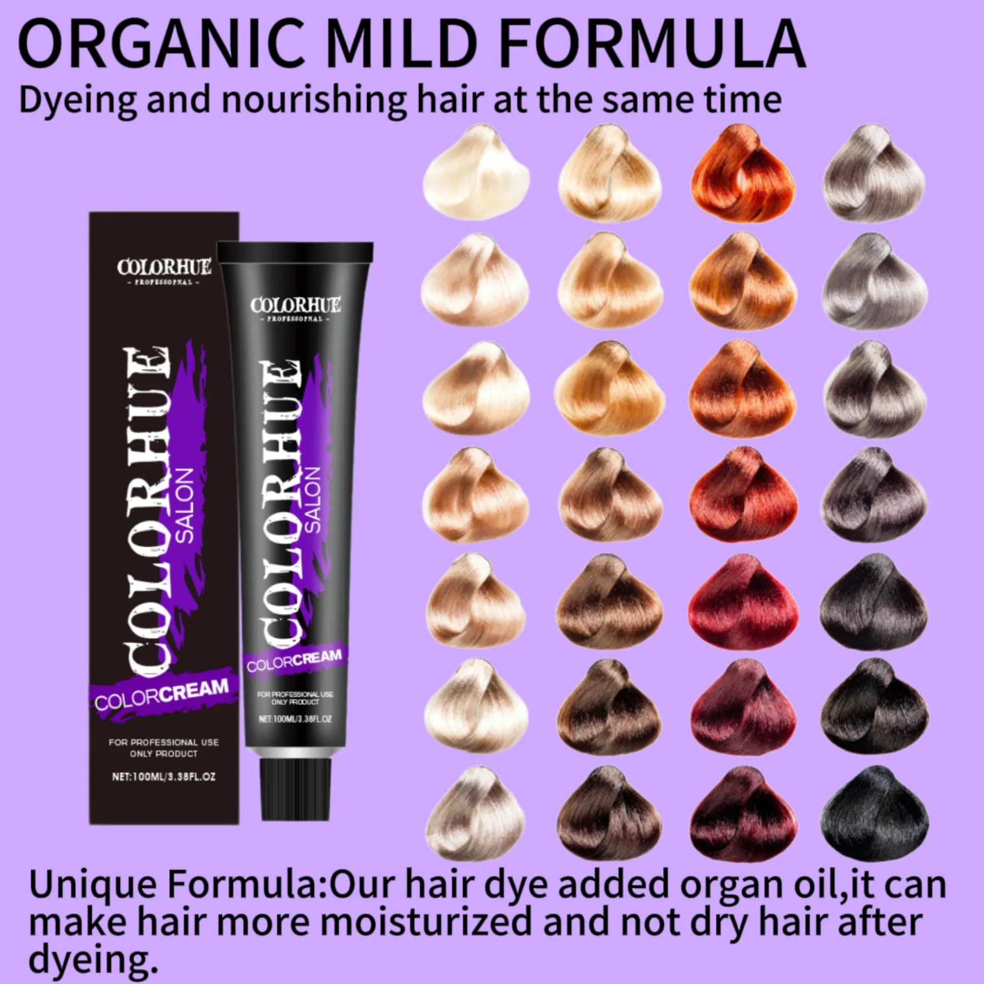 Low MOQ Professional Natural Hair Color 100ml Highlight Hair Dye OEM Private Label for Salon