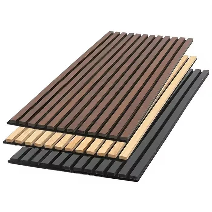 Factory Akupanel Wall Ceiling Wood MDF Slat Grille Sound Proofing Acoustic Panel