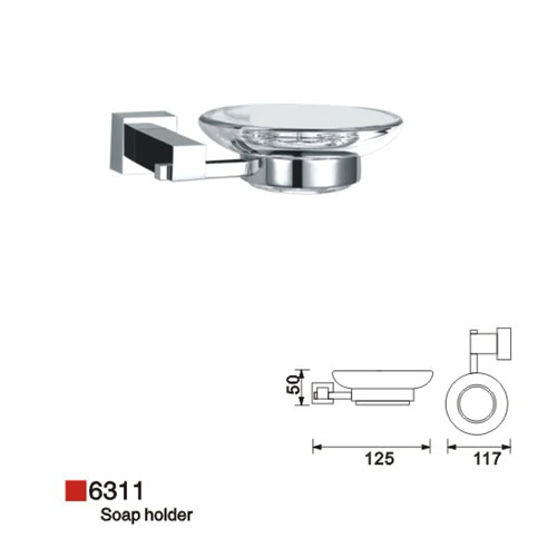 Настенная мыльница из латуни с хромированным покрытием