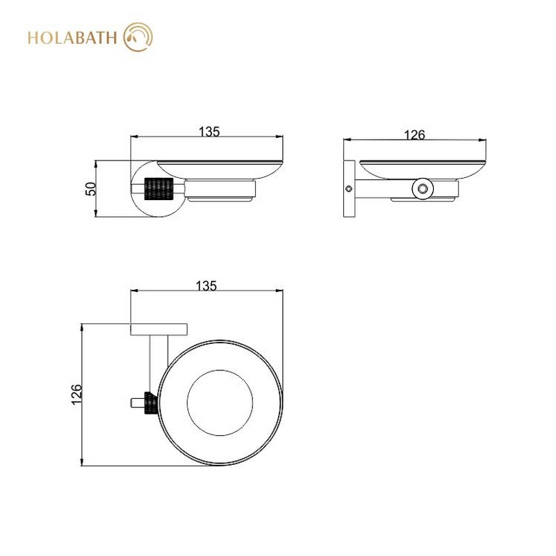 Stainless Steel Soap Dish Non-Scratch Base Matte Black Bathroom Countertop Organizer