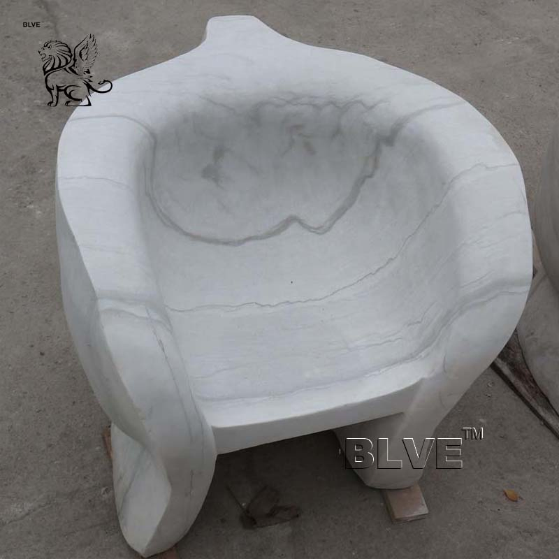 Factory Modern Abstract Creative Garden Natural Stone Granite Marble Human Face Park Chair Sculpture