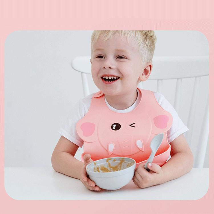 Customized Blank Infant Feeding Silicone Baby Bib Comfortable Soft Waterproof Bib