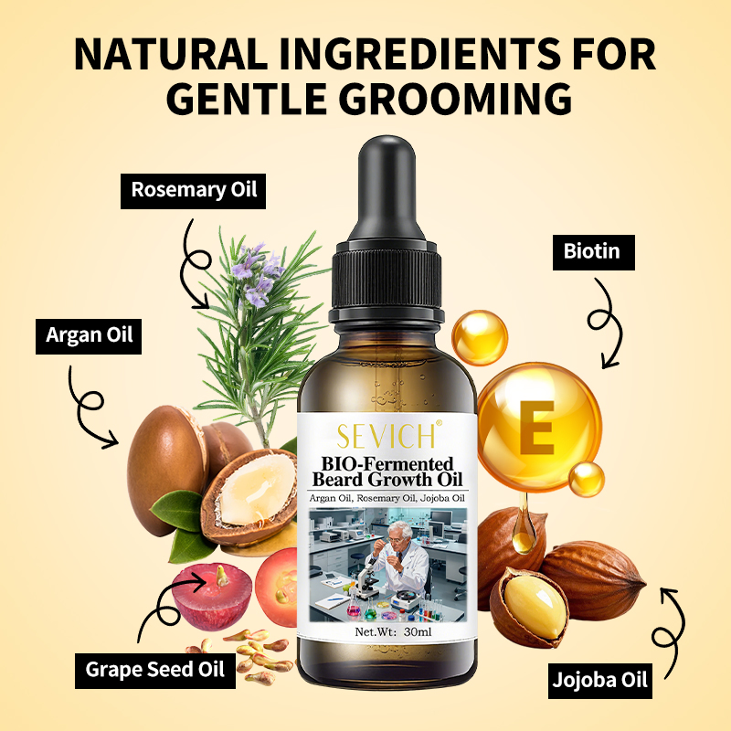 100% Organic Biotin Beard Oil Private Label 30ml Herbal-Based Beard Growth Serum Oil for Men