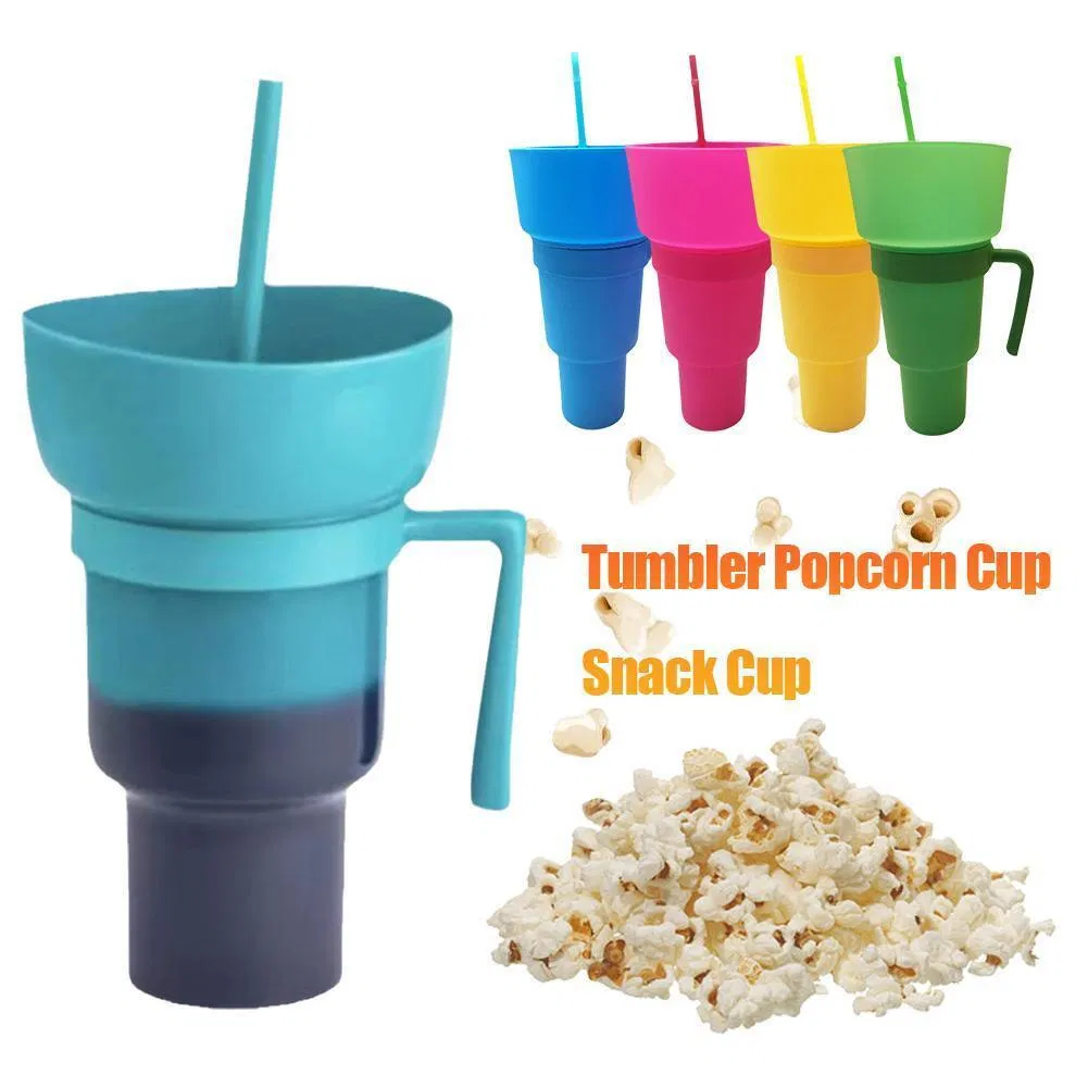 Custom Logo Popcorn Bucket Beverage Coke Juice Straw Cup Cinema Promotion Couple Popcorn Coke Bucket Mug
